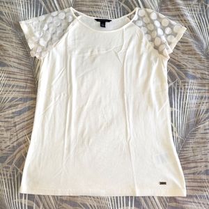 Tommy Hilfiger laced cap sleeves tee shirt